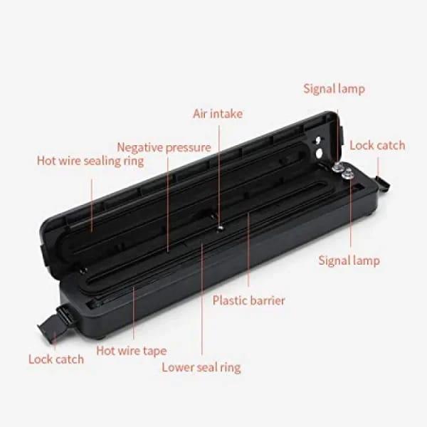 Automatic Vacuum Sealer Machine – Stainless Steel (Black) | Food Preservation Sealer