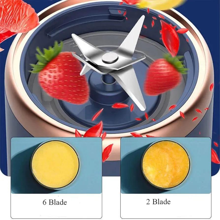 Title: Portable Electric Juicer Blender (ABS) – 2 Cups | USB Rechargeable Smoothie Maker
