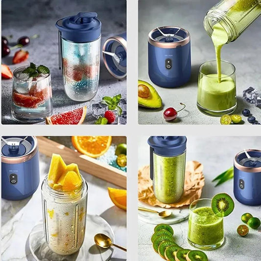 Title: Portable Electric Juicer Blender (ABS) – 2 Cups | USB Rechargeable Smoothie Maker