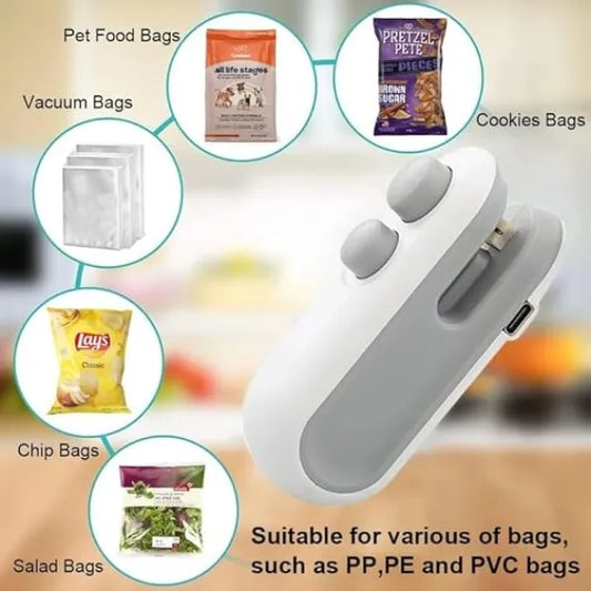 USB Rechargeable Mini Bag Sealer – Portable Food Packet Sealer