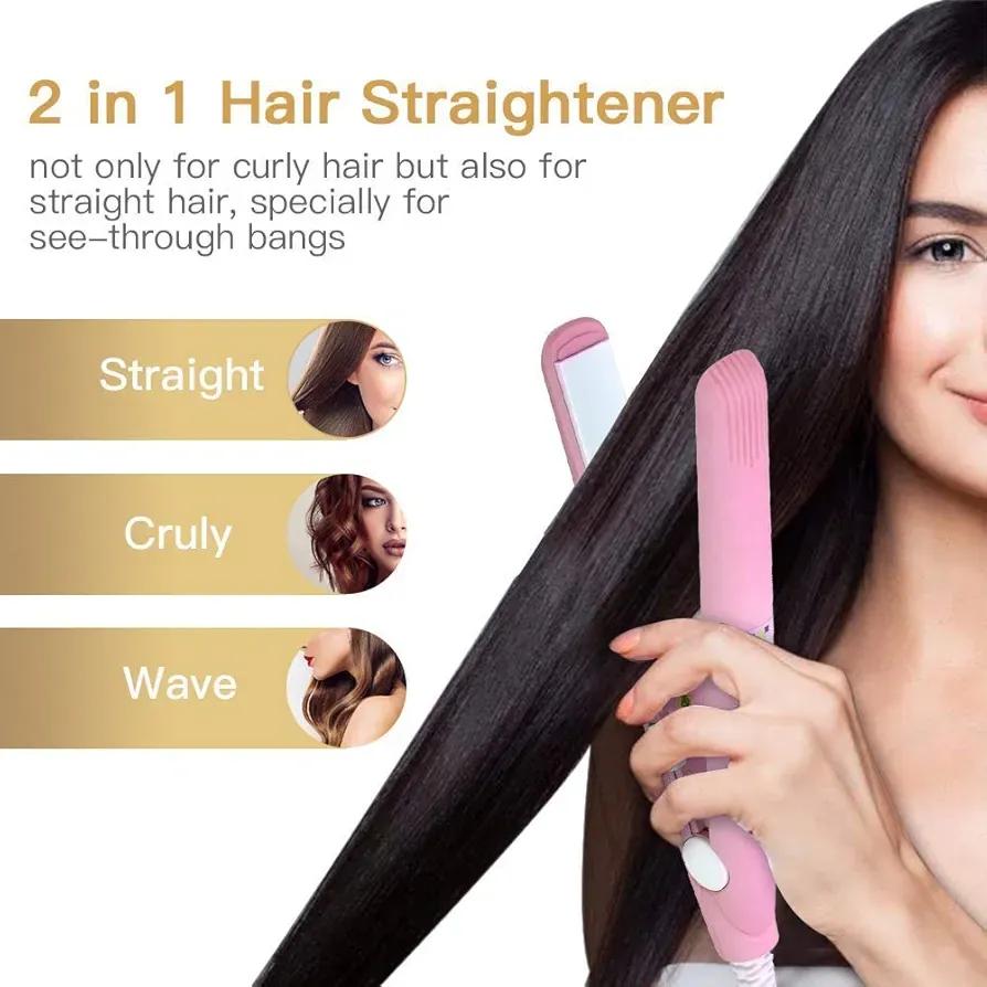 Pink Hair Straightener with Intelligent Temperature Control | Fast Heating Ceramic Plates